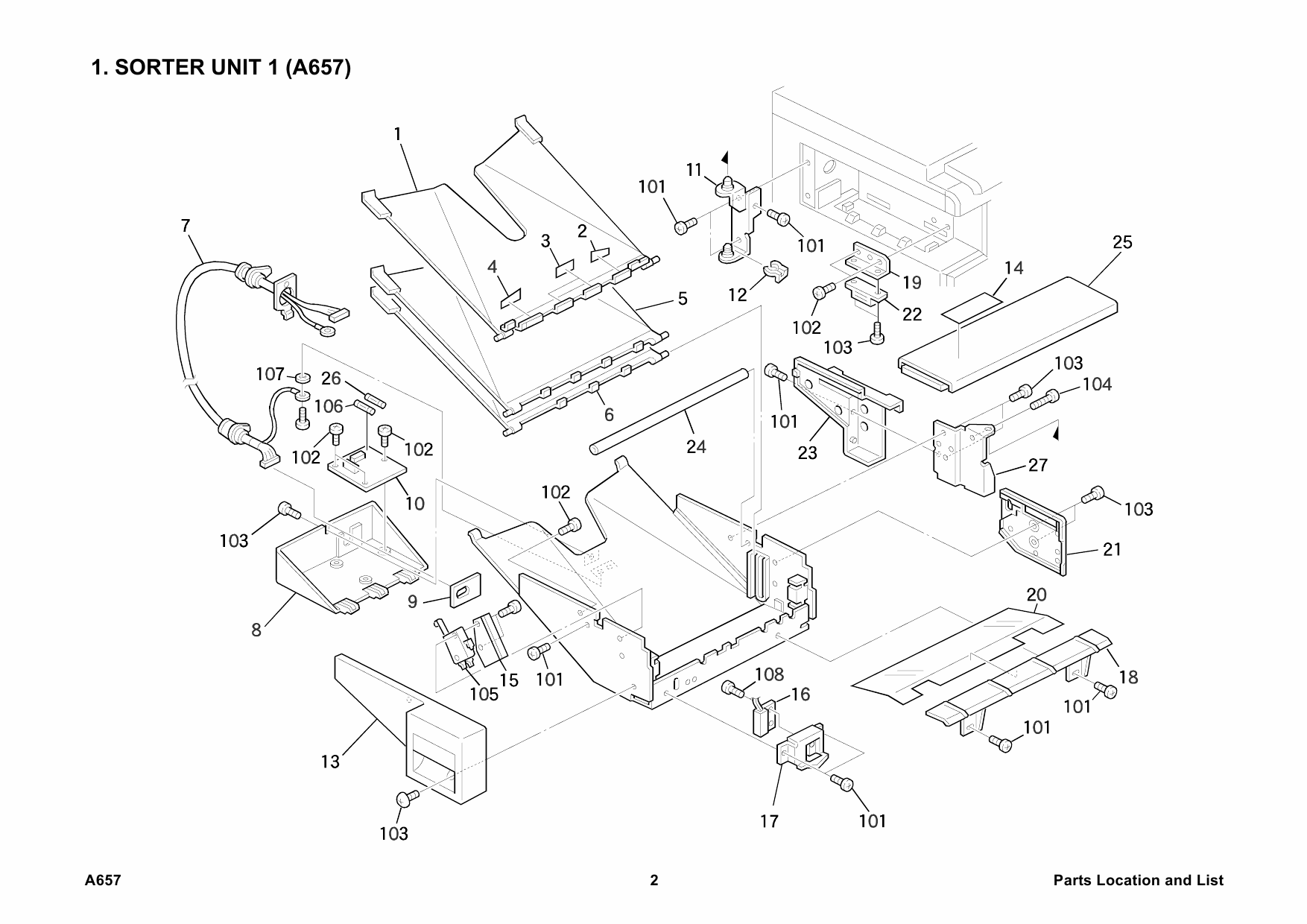 RICOH Options A657 SORTER Parts Catalog PDF download-2